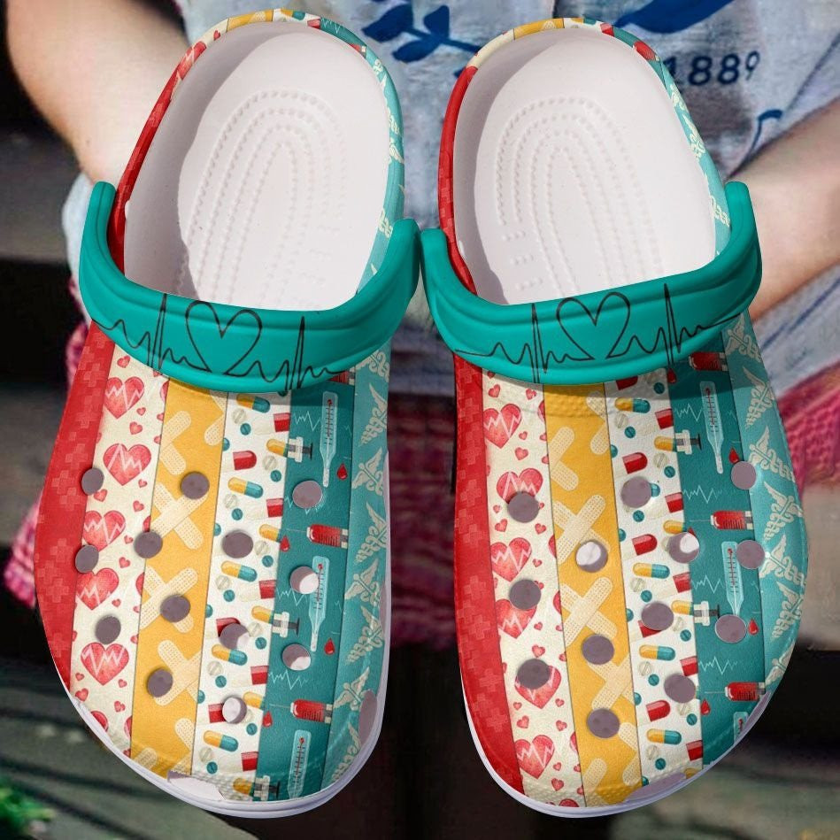 Attractive Nurse Pattern Crocs Shoes - Doctor clog Gift For Women Men