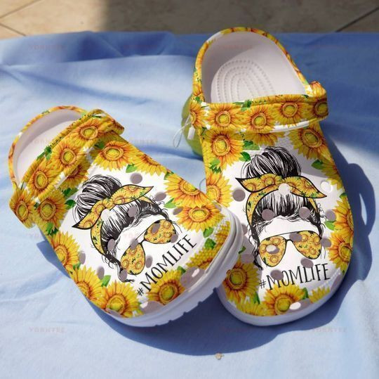 Mom Life Sunflowers 6 Girl Loves Sunflowers Gift For Lover Rubber clog Crocs Shoes