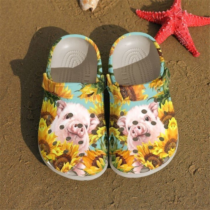 Farmer Sunflower Pig clog Crocs Shoes