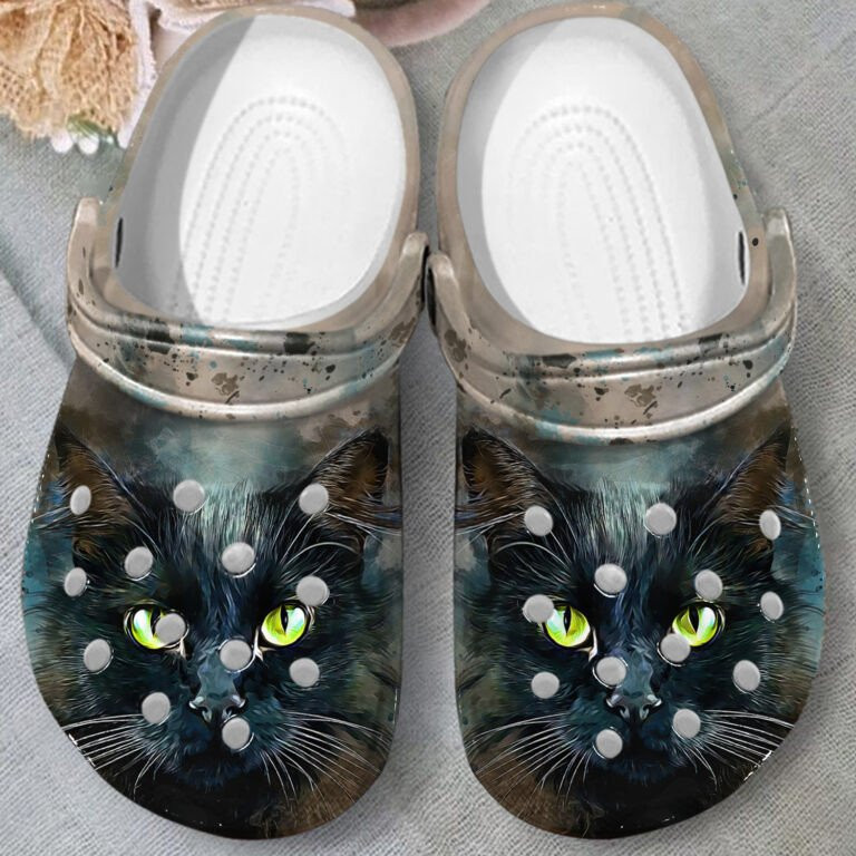 Face Of Black Cat Crocs Shoes clogs Birthday Christmas Gifts For Children