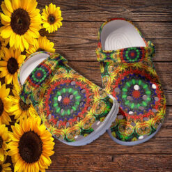 Butterfly Boho Trippy Flower Croc Crocs Shoes - Boho Peace Hippie Crocs Shoes Croc Clogs