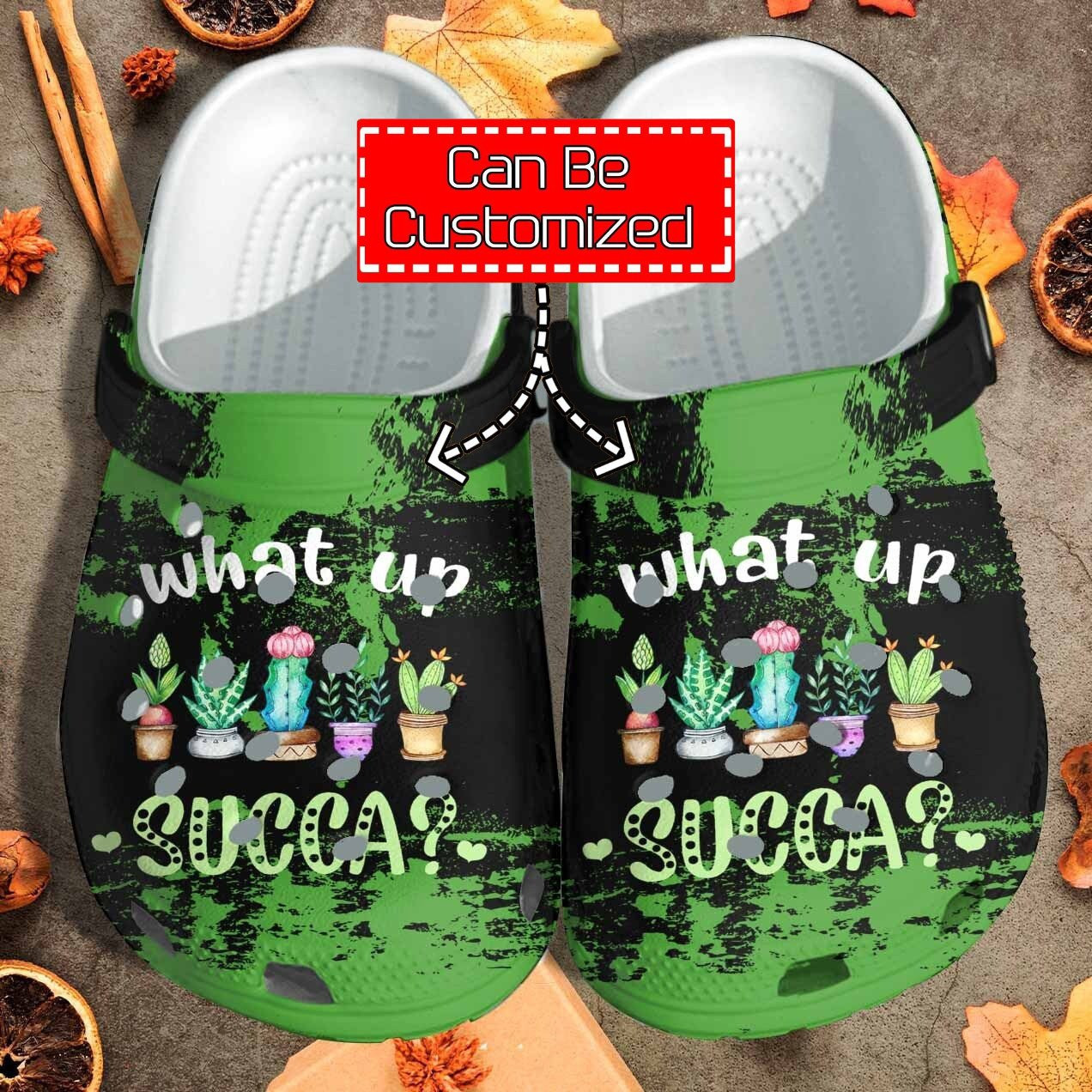 Cactus Plants What Up Succa Beach clog Crocs Shoes Custom