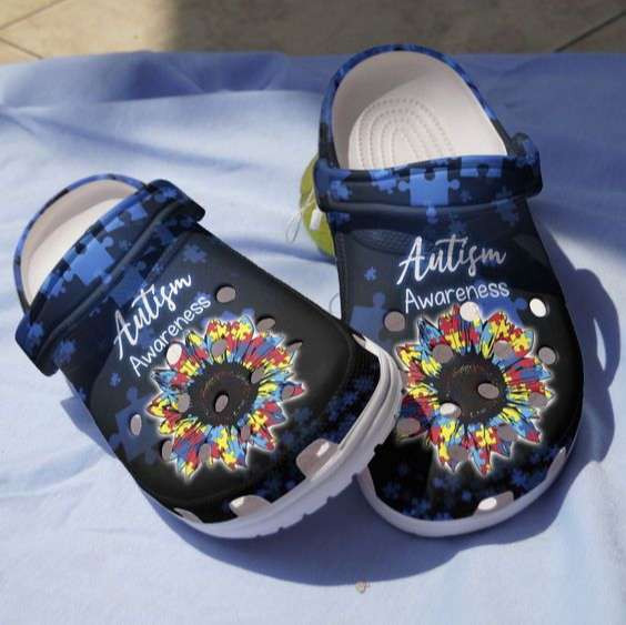 Autism Awareness Day Sunflower Puzzle Pieces Crocband Clog Crocs Shoes