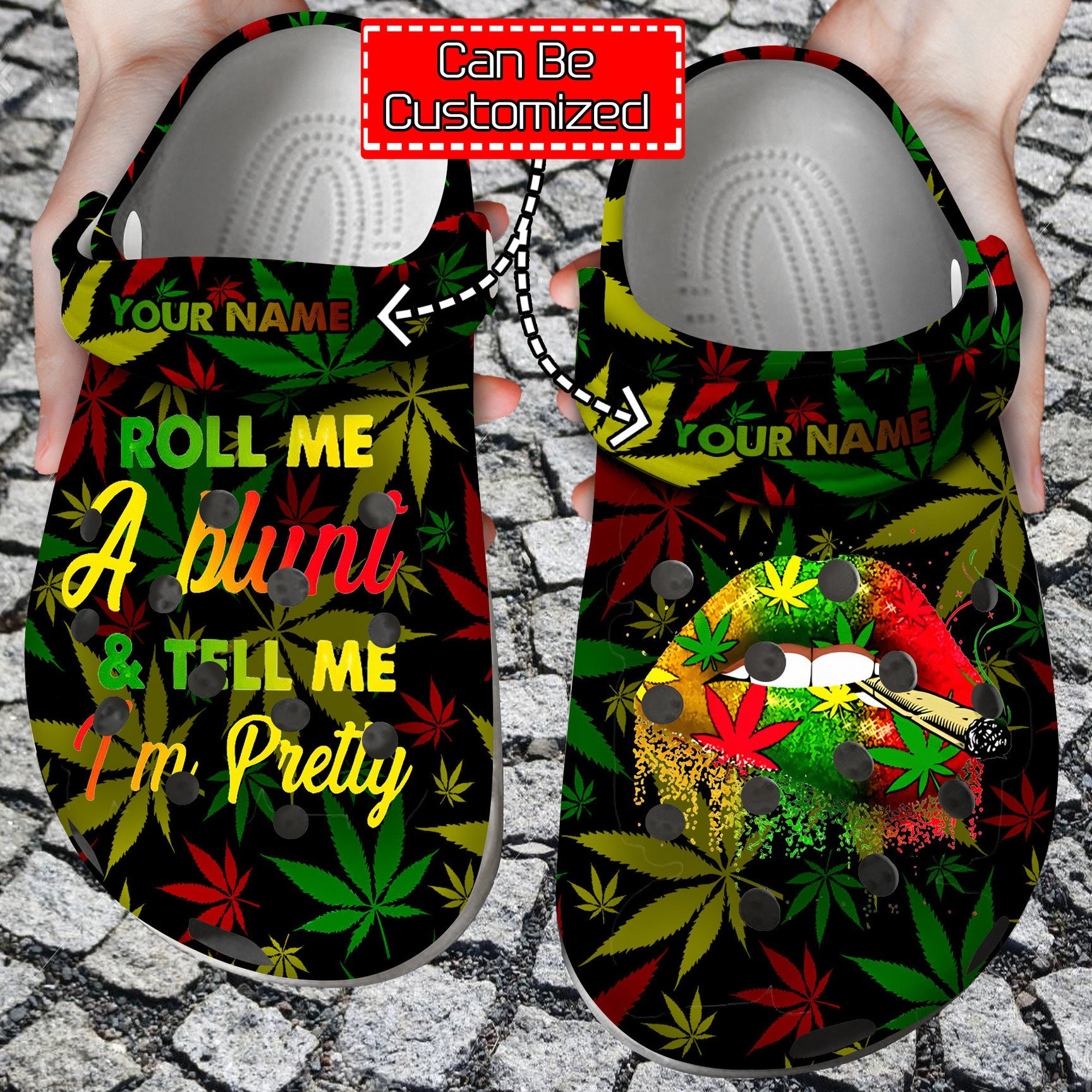 Cannabis Marijuana Weed clog Crocs Shoes Roll Me A Blunt