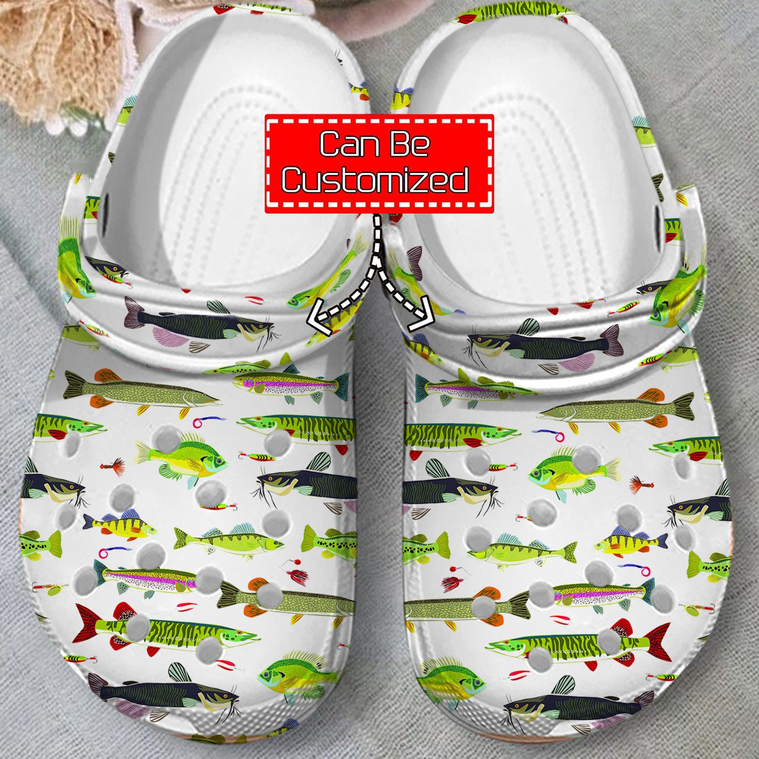 Fish Pattern Clogs Crocs Shoes For Men/Women Fishing