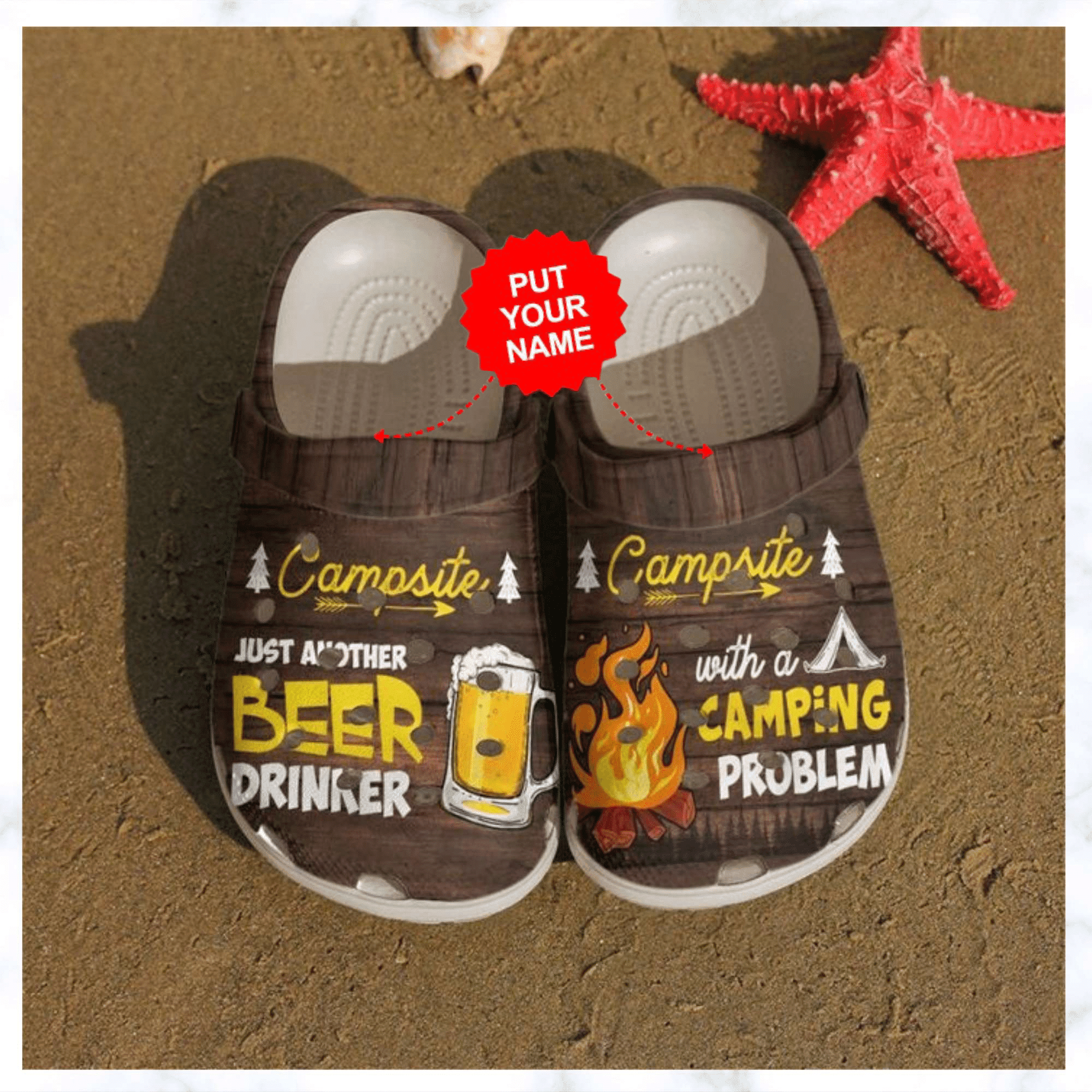 Camping Beer And Campfire clog Crocs Shoes Best Gifts For Camper Camping