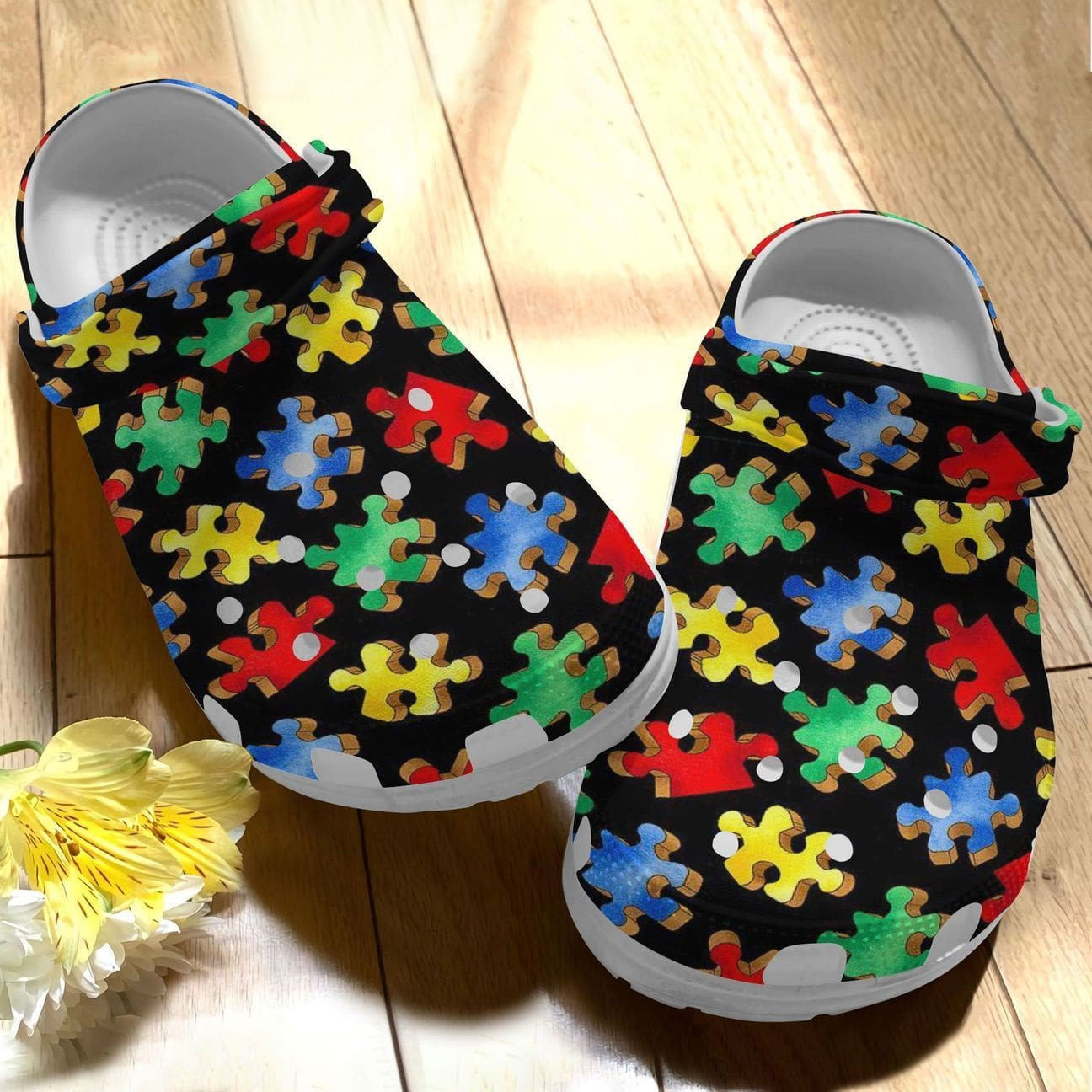 Autism Awareness Puzzle Crocband Clog Crocs Shoes For Men Women