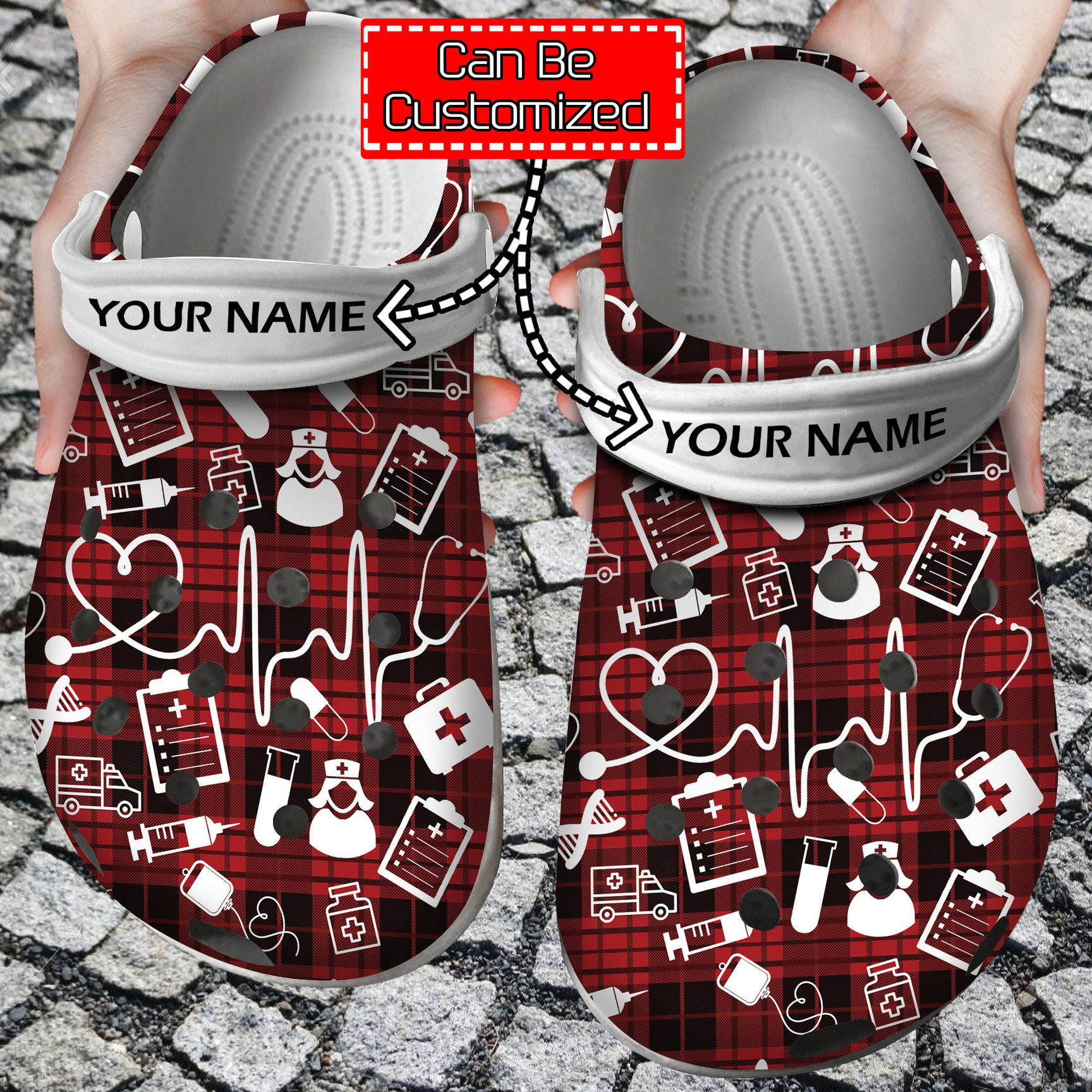 Nurse Personalized clog Crocs Shoes With Nursing Symbols Nurse