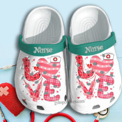 Love Heart In Nurse Crocs Shoes Clogs Gift For Female Friends