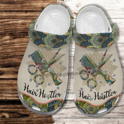 Hair Hustler Hippie Boho Croc Crocs Shoes For Women- Hair Stylist Peace Hippie Crocs Shoes Croc Clogs