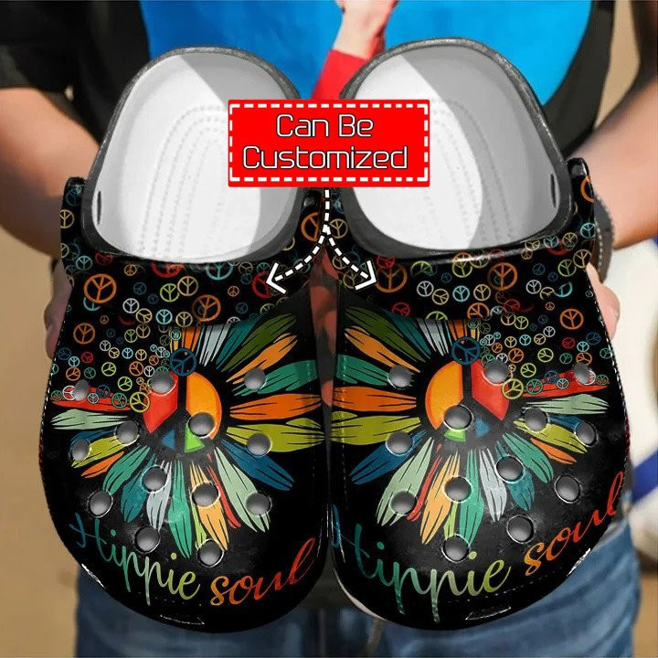 Hippie Soul Sunflower clog Crocs Shoes Custom