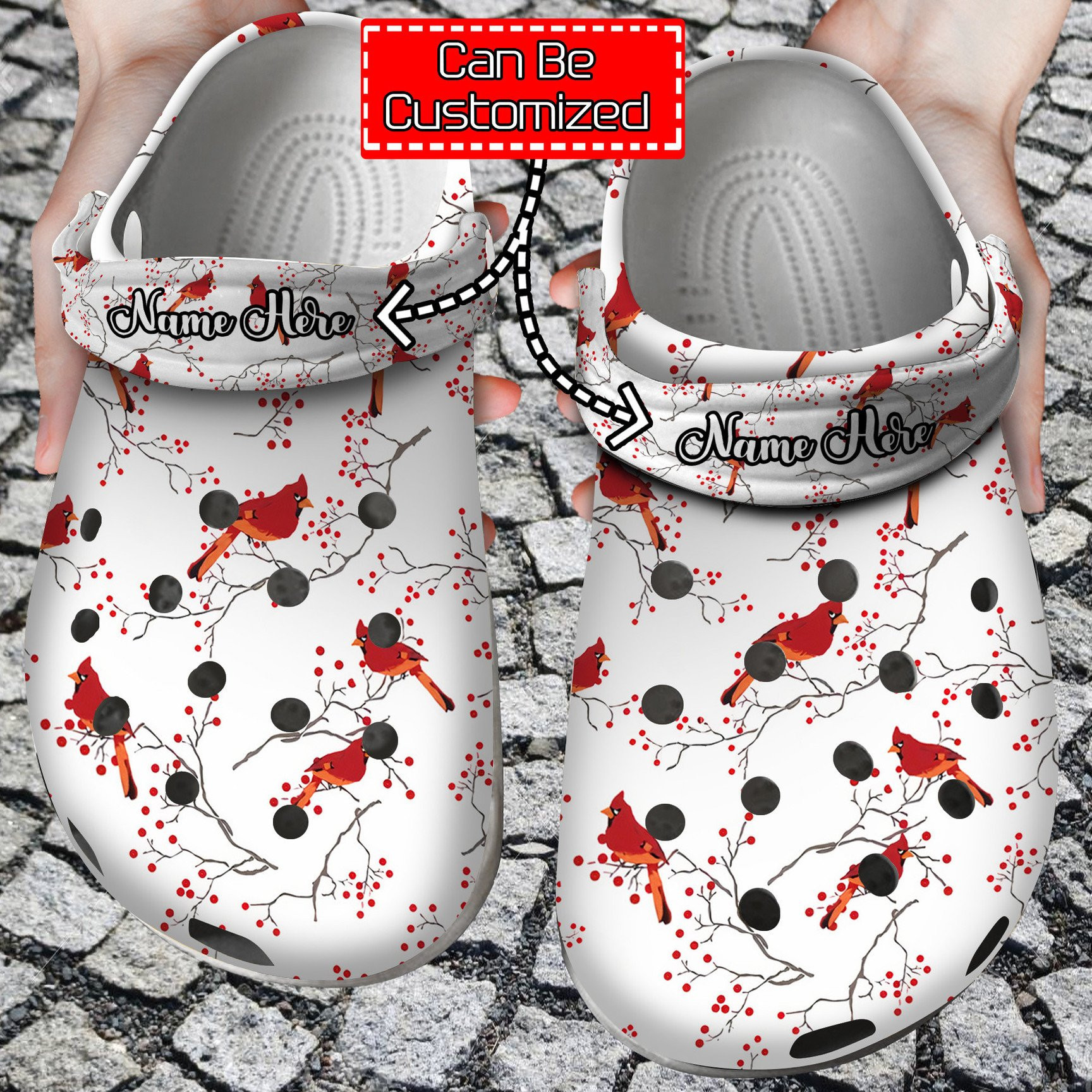 Cardinal Birds Pattern Unisex Birthday Gifts clog Crocs Shoes Bird