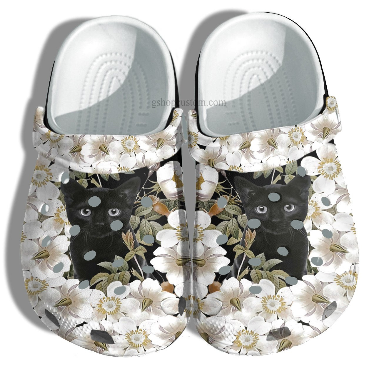 Daisy Flower Black Cat Mom Crocs Shoes Gift Women - Birthday Black Cat Crocs Shoes Croc Clogs Gift Mother Day
