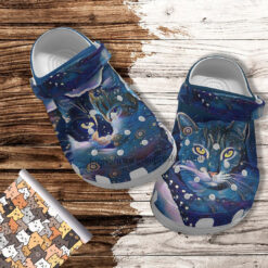 Cat Art Blue Croc Crocs Shoes Gift Grandpa- Best Cat Dad Lover Crocs Shoes Croc Clogs Gift Father Day