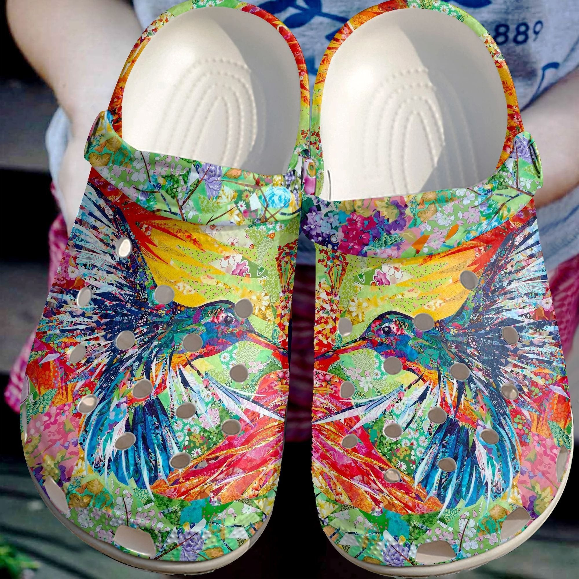 Lively Hummingbird Crocs Shoes - Colorful Bird clogs Gift For Mothers Day