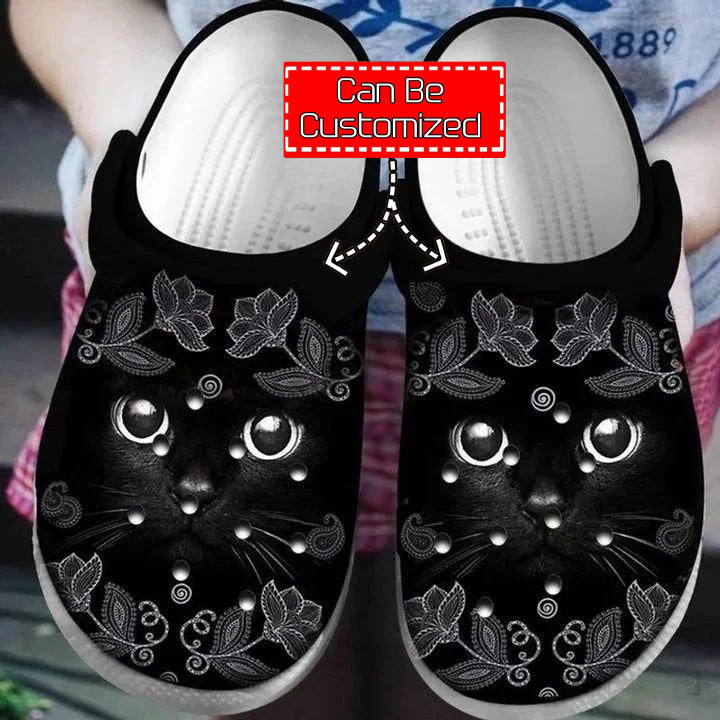 Black Cat Lovers clog Crocs Shoes Cat