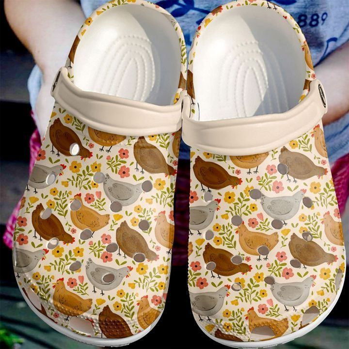 Farmer Chicken Florals Classic Clogs Crocs Shoes