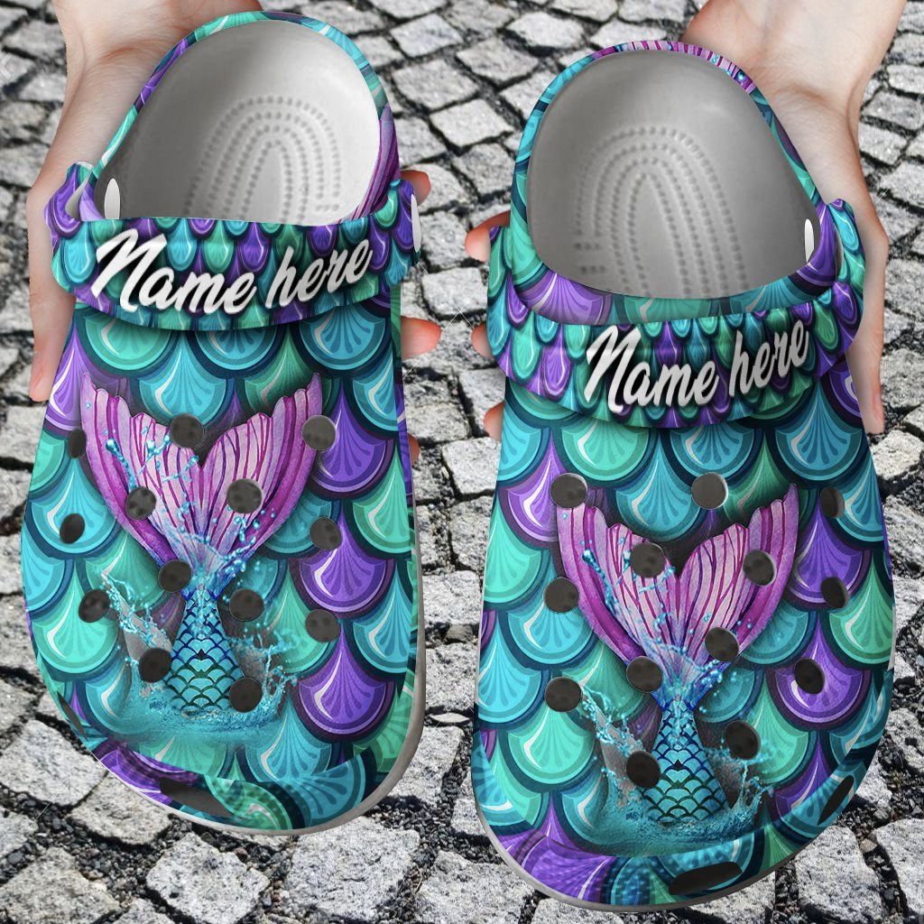 Mermaid Tail Colorful Personalized Mermaid Crocs Clog Shoes