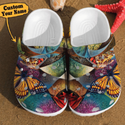 Butterfly Illusion Art Watercolor Unisex Birthday Gifts clog Crocs Shoes Butterfly