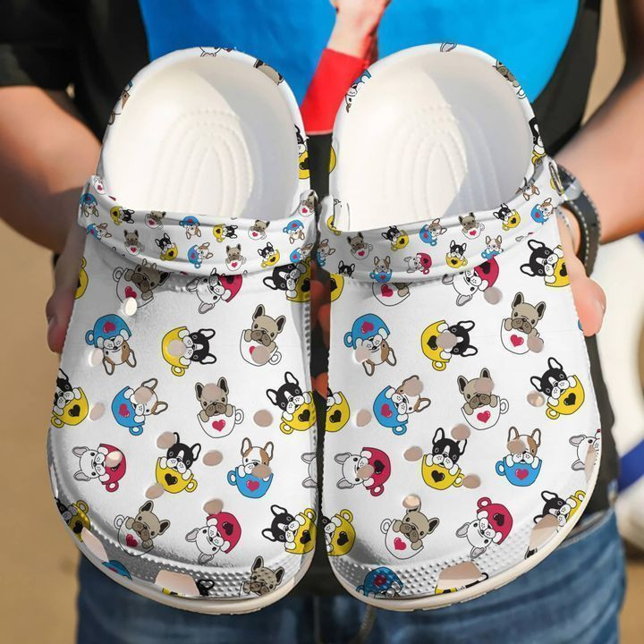 French Bulldog Cups Of Love clog Crocs Shoes