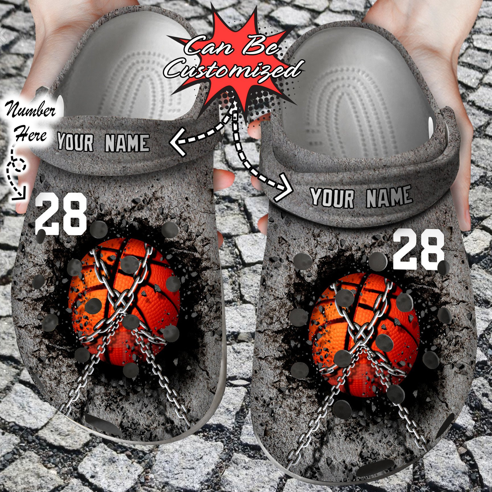 Basketball Personalized Chain clog Crocs Shoes Sport