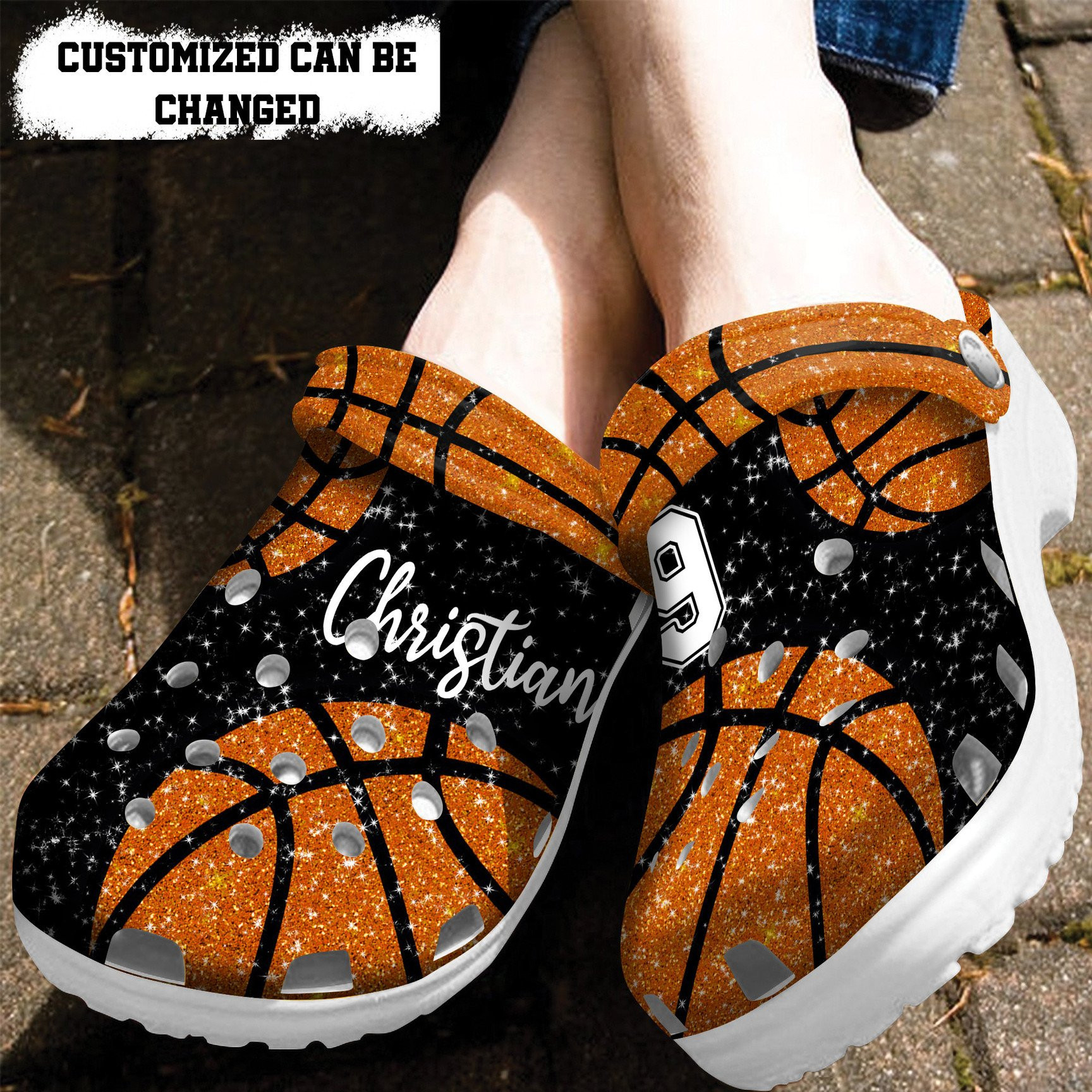 Basketball Glitter Personalized Lover clog Crocs Shoes Basketball