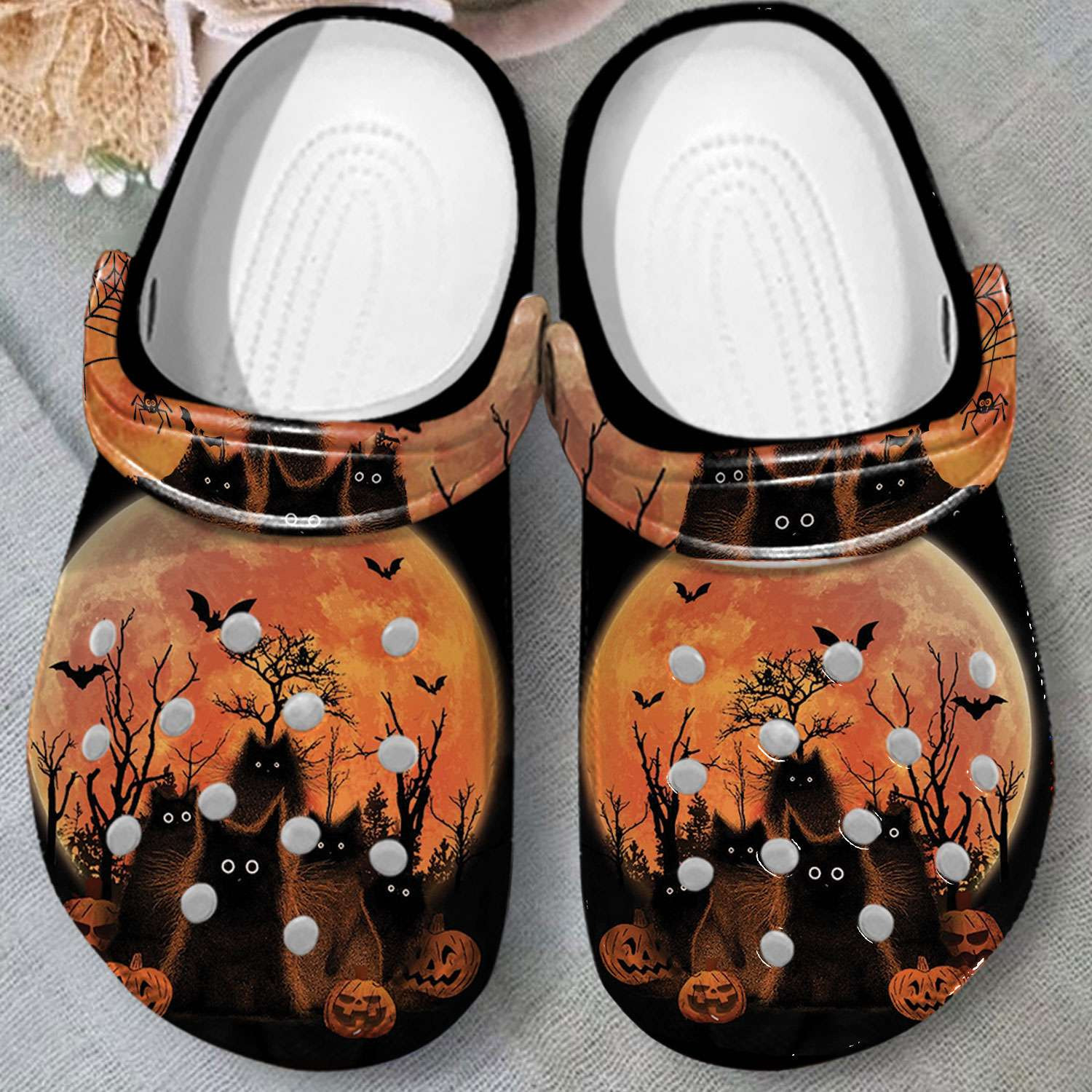 Halloween Black Cats Purr Crocband Clogs