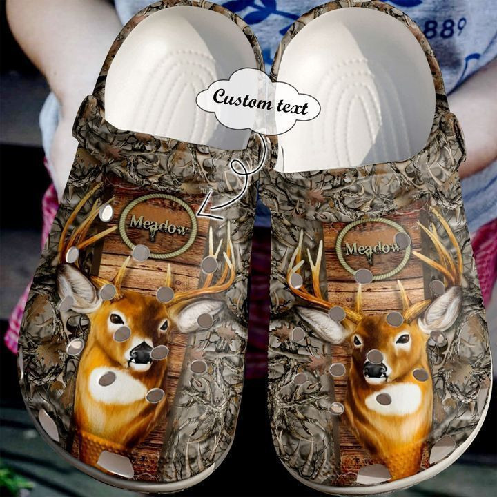 Hunting Personalized Deer Classic Clogs Crocs Shoes