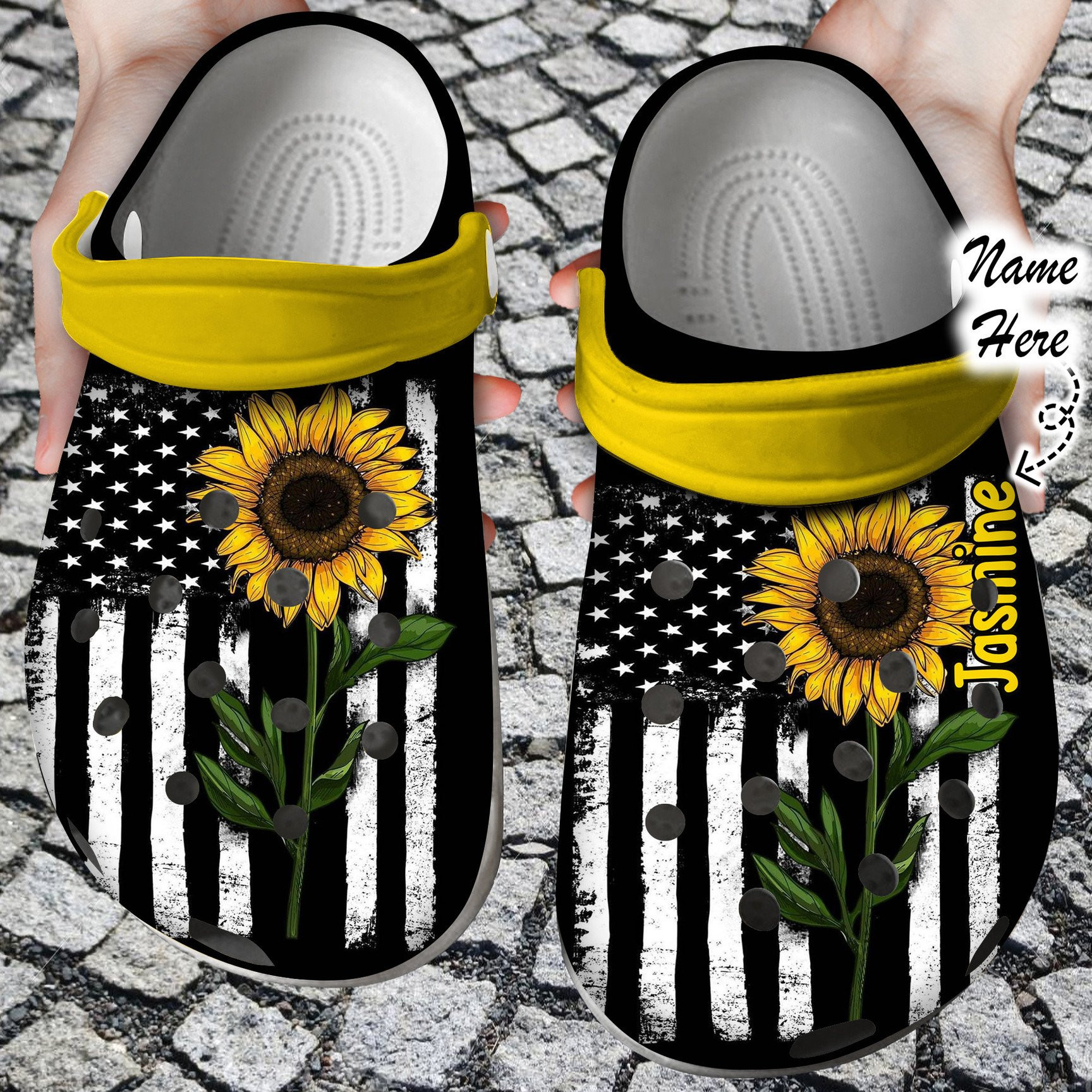 Hippie Personalized Flower Girl clog Crocs Shoes Hippie