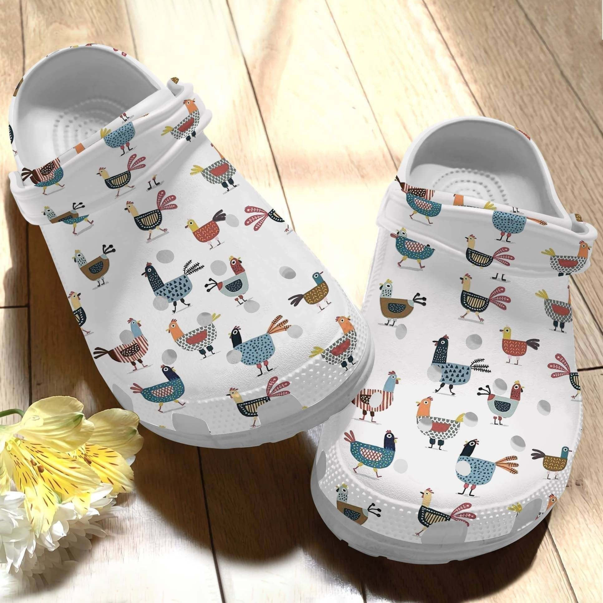 Chicken Art Funny Croc Crocs Shoes Crocbland Clog Birthday Gifts For Son Daughter