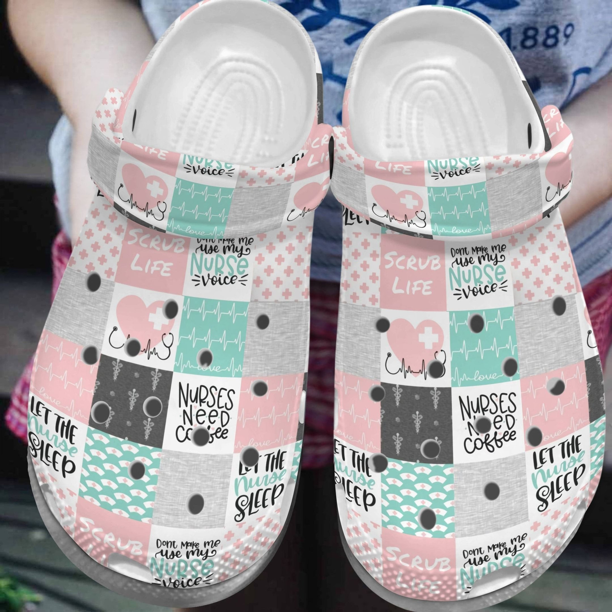 Let The Nurse Sleep Crocs Shoes - Nurse Need Coffee clogs Gift For Women