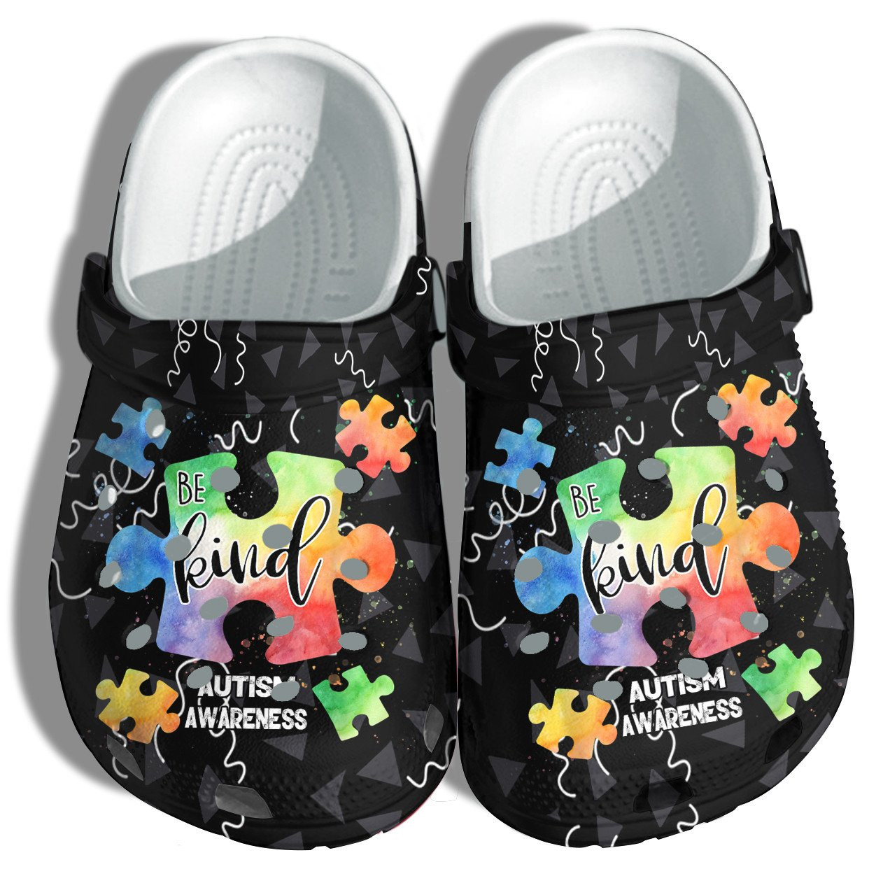 Be Kind Autism Puzzel Crocs Shoes - Rainbow Autism Awareness Crocs Shoes Croc Clogs Gifts For Son Daughter