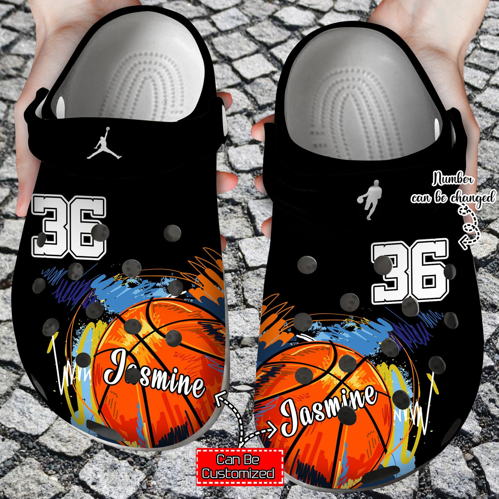 Basketball Personalized Lover Black clog Crocs Shoes Basketball