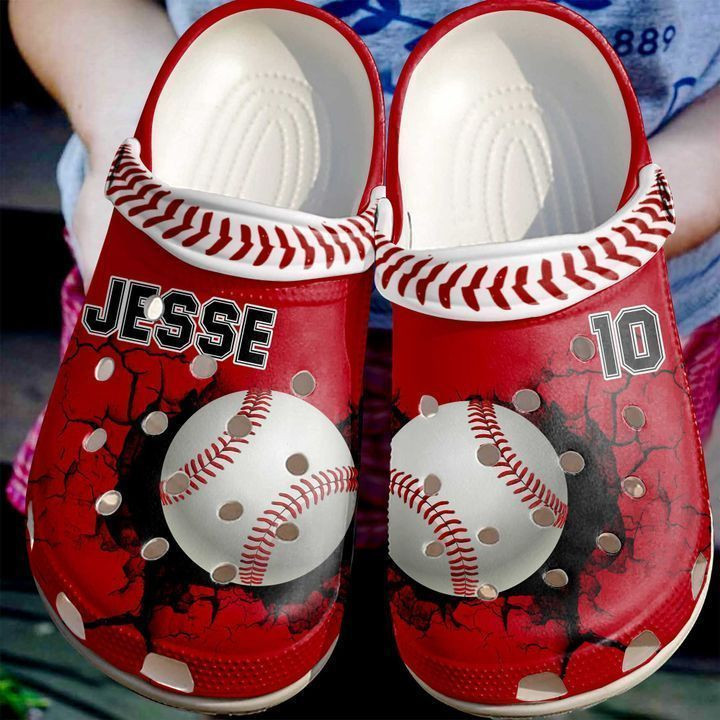 Baseball Personalized Crack Wall Classic Clogs Crocs Shoes