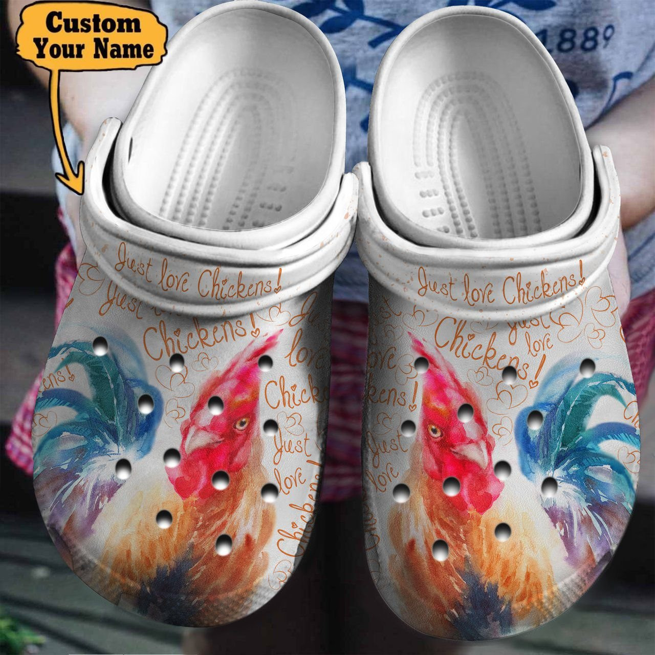 Just Love Chickens Clogs Crocs Shoes Chicken