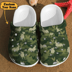 Camo Chicken Funny Lover Gift Farm Animals clog Crocs Shoes Personalized Animals