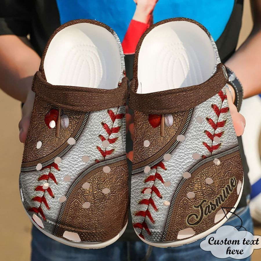 Baseball Personalized Leather Classic Clogs Crocs Shoes