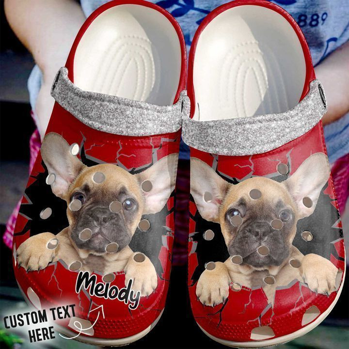 French Bulldog Personalized Crack Wall Frenchie Classic Clogs Crocs Shoes