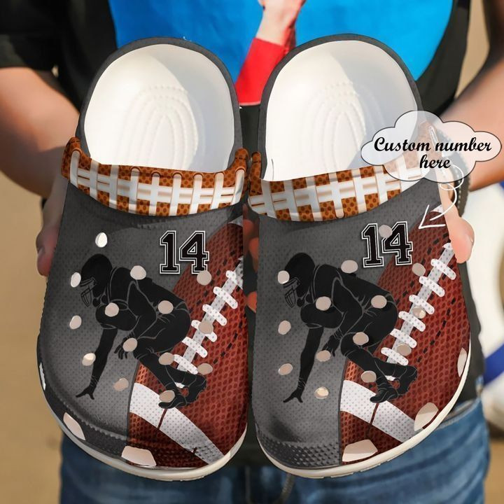 Football Personalized Running clog Crocs Shoes