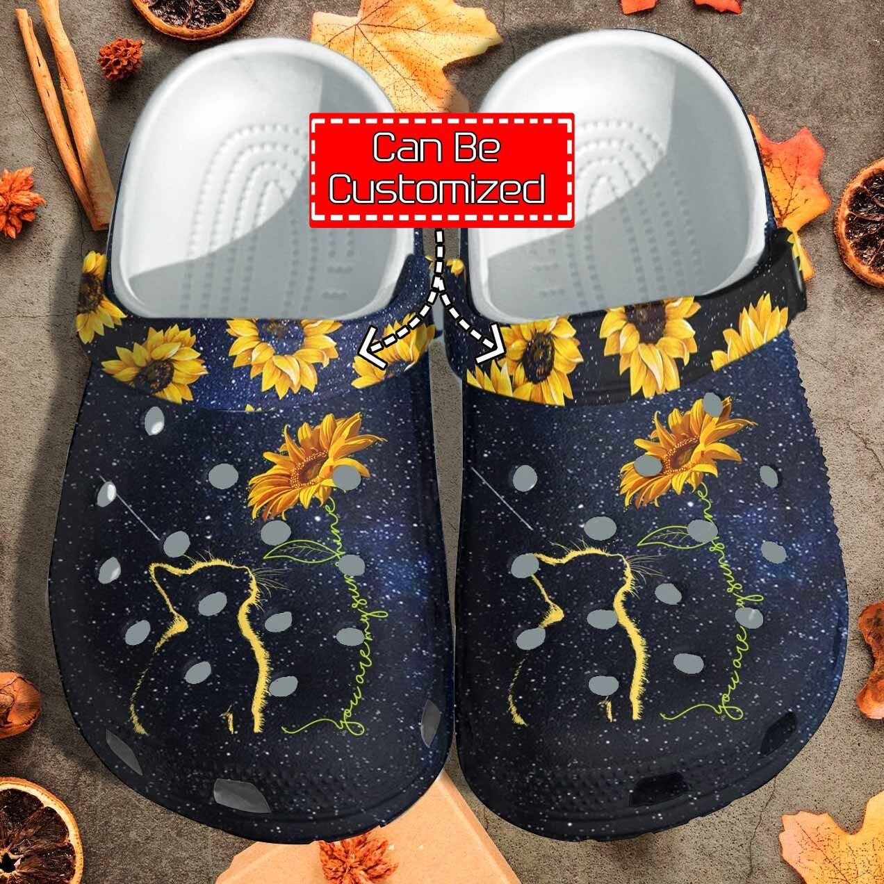 Cat Sunflower clog Crocs Shoes Custom