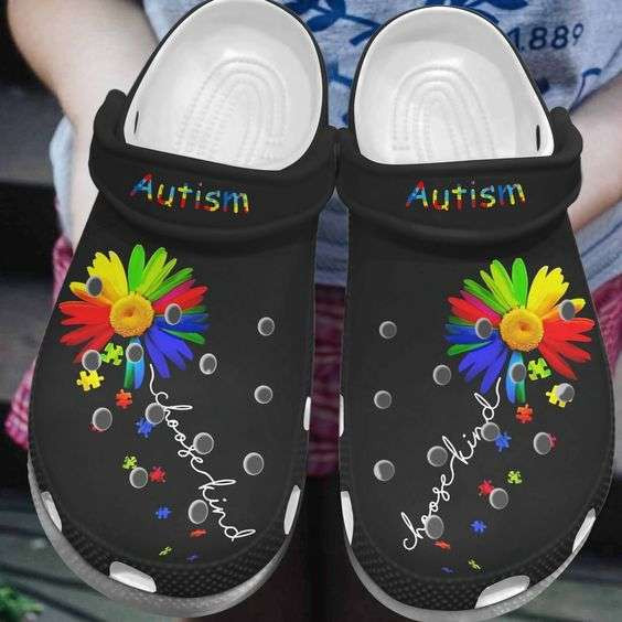 Autism Awareness Day Daisy Flower Choose Kind Puzzle Pieces Crocband Clog Crocs Shoes