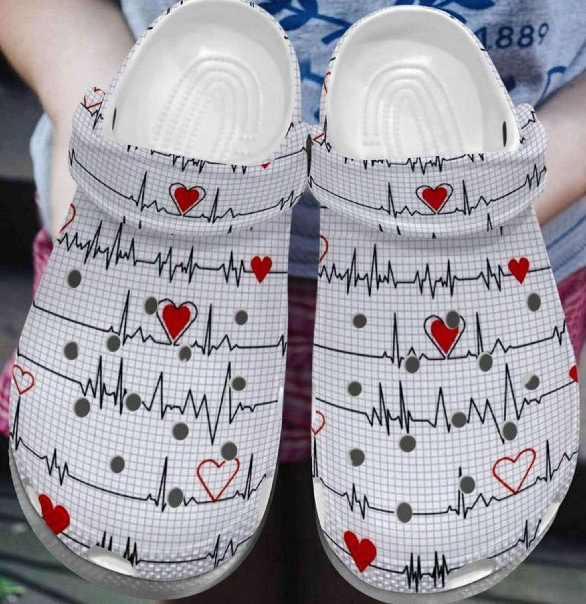 Free Heartbeat Nurse Doctor Crocband Clog Crocs Shoes