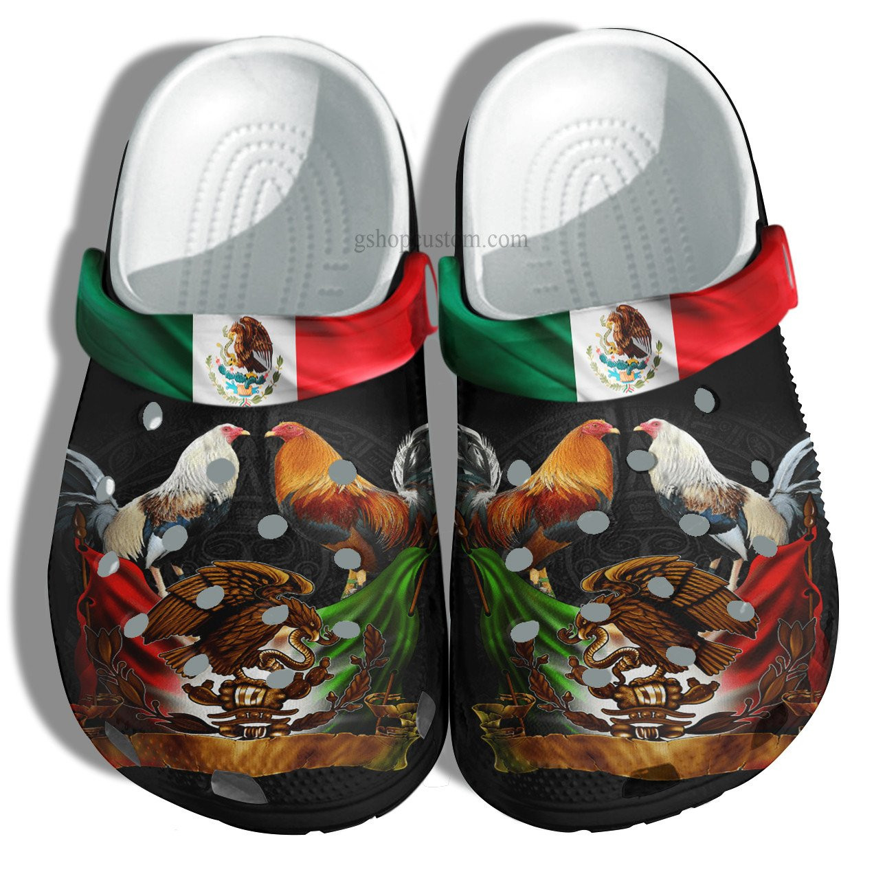 Mexico Eagle Chicken Flag Croc Crocs Clog Shoes Gift Men Father Day- Chicken Mexican Lover Crocs Clog Shoes Gift Men Women