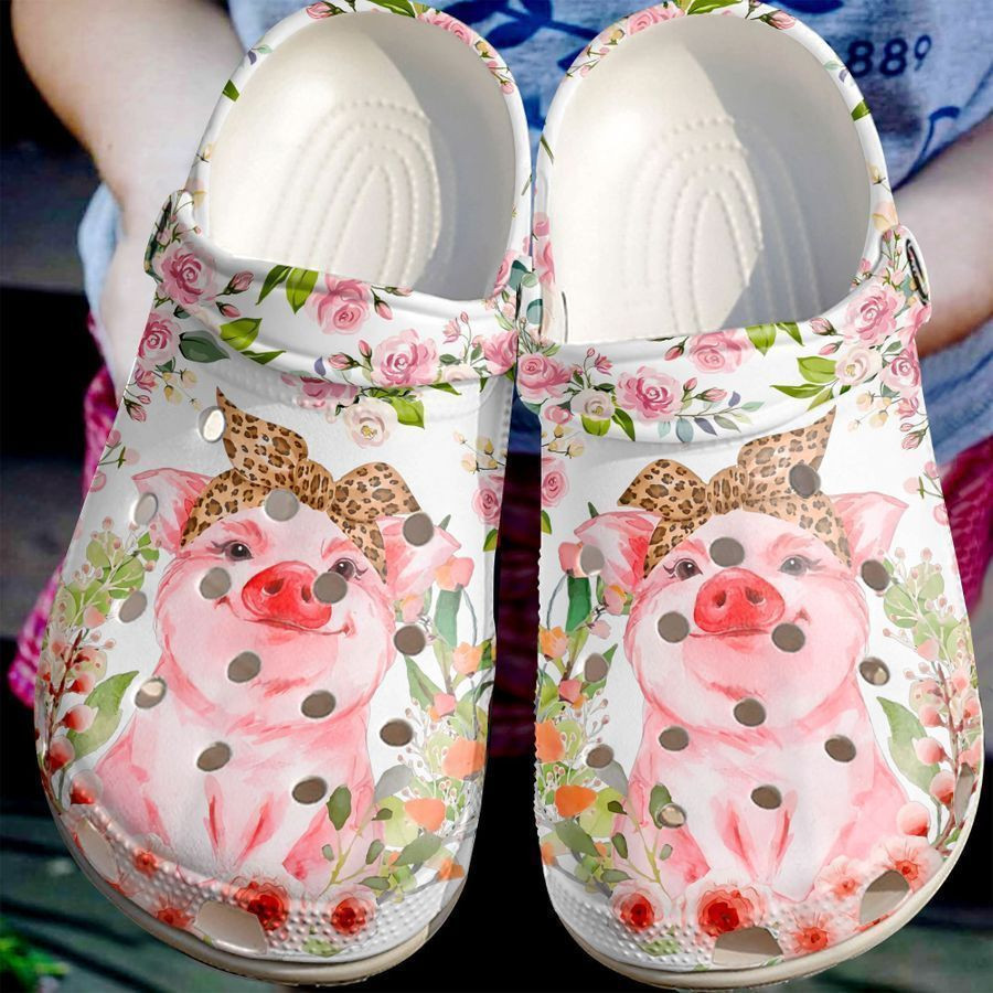 Farmer Pig Leopard clog Crocs Shoes