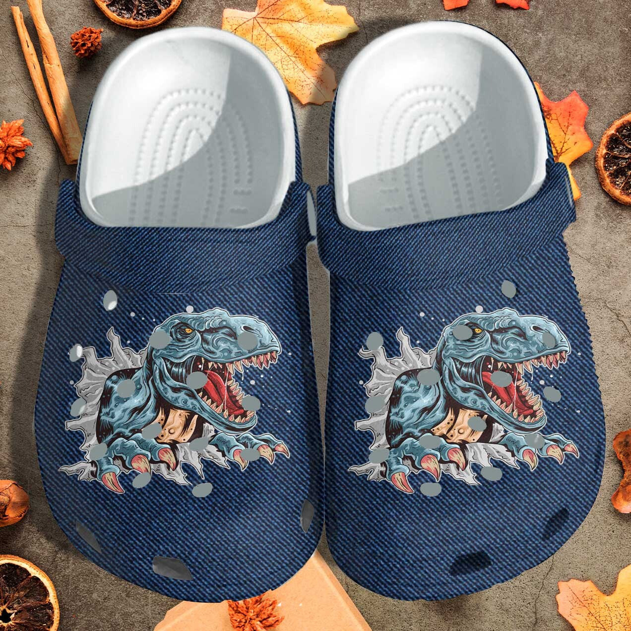 Dinosaur T-Rex Custom Crocs Clog Shoes - Funny Dinosaur Outdoor Shoe Gifts For Boy Men Fathers Day 2022