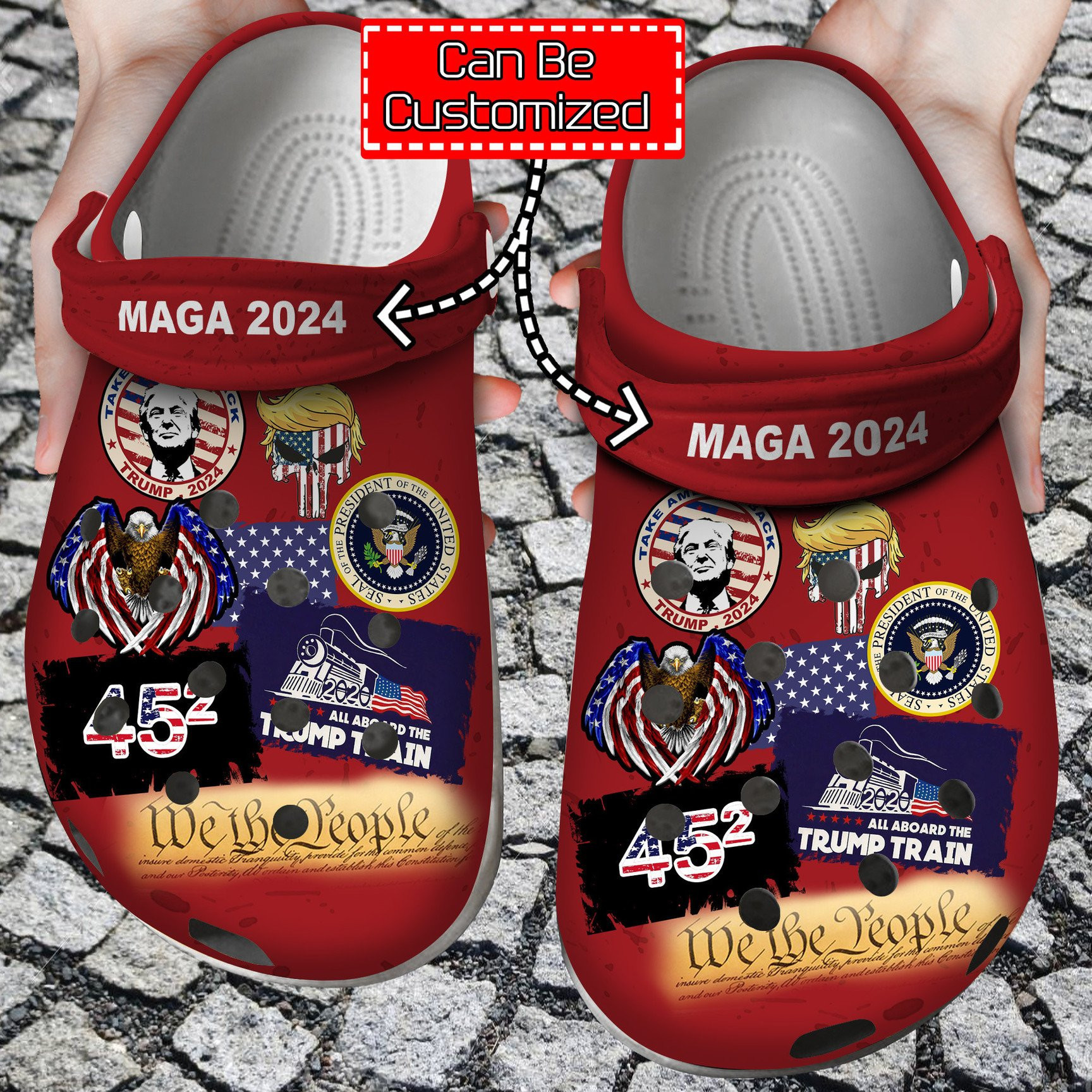 Maga 2024 Stickers Trump Vote For Girl Gifts clog Crocs Shoes