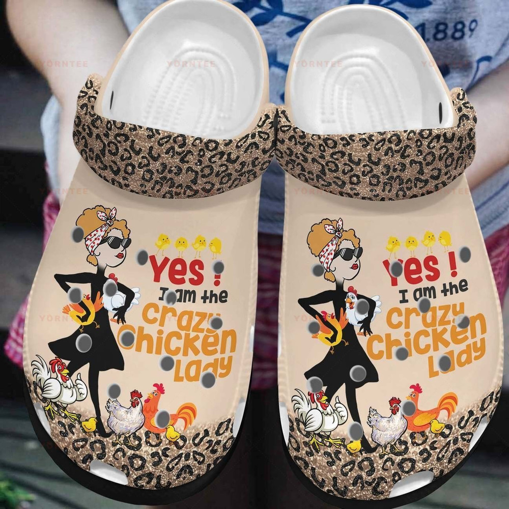 Crazy Chicken Lady 6 Gift For Lover Rubber clog Crocs Shoes