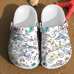 Bicycle Gift For Cyclist Pattern Rubber clog Crocs Shoes