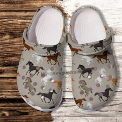 Horses Camo Pattern Croc Crocs Shoes Gift Men Women- Horses Camouflage Funny Crocs Shoes Croc Clogs