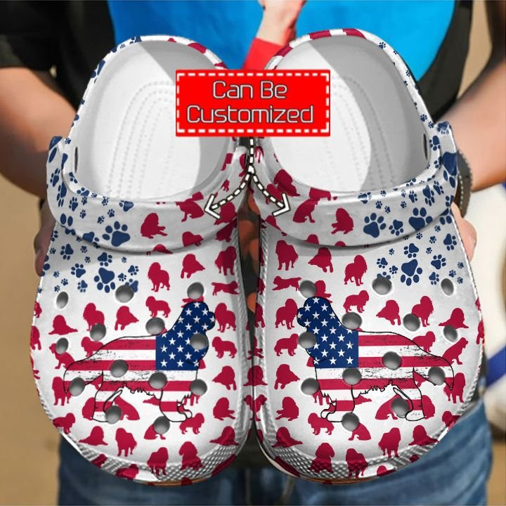 Cavalier King Charles Spaniel American Flag clog Crocs Shoes Animal Print